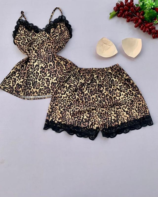 Leopard-print cami and shorts set